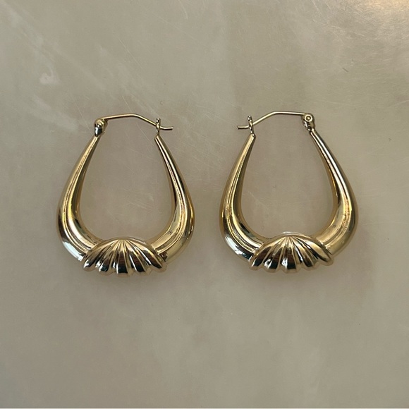 14k Solid Gold Hoop Earrings - Picture 2 of 16